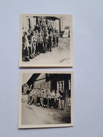 2 Fotos Schikurs Rohrmoos bei Schladming Februar 1959.