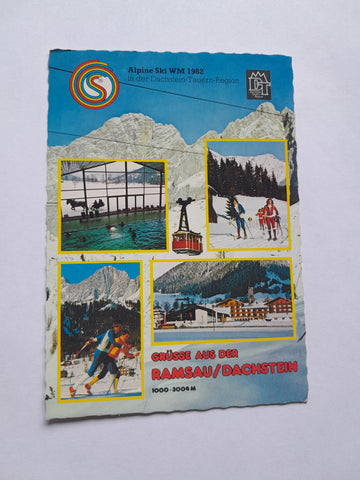 AK Grüße aus der Ramsau am Dachstein. Alpine Ski WM 1982.