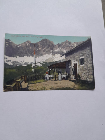 AK Austriahütte mit der Dachsteingruppe. (1908)