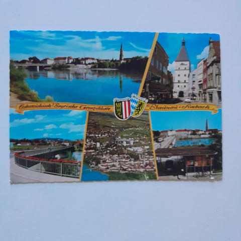 AK Österreichisch-Bayrische Grenzstädte Braunau u. Simbach.