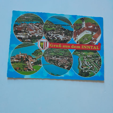 AK Gruss aus dem Inntal. (Braunau, Obernberg, Stift Reichersberg, Suben, Schärding, Wernstein)