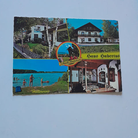 AK St. Pantaleon 35. Frühstücks-Pension Hubertus. Helga und Erich Wokatsch.