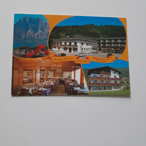 AK Altmünster am Traunsee. Gasthof Pension Hocheck.Friedrich u. Cäcilia Reisenberger.
