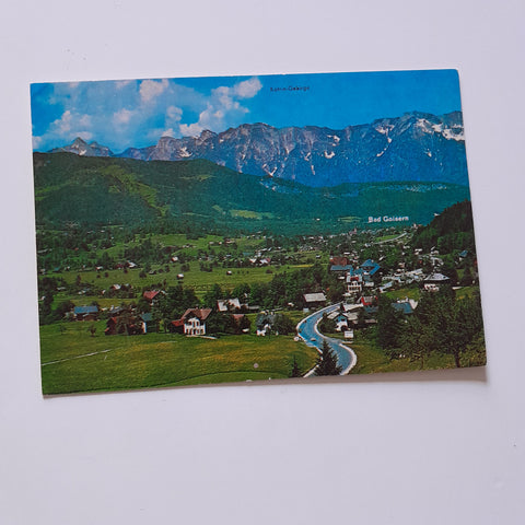 AK Blick von der Pötschenpaß-Straße mit Sommerfrische St. Agatha und Bad Goisern.