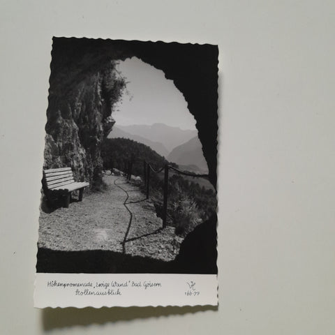 AK Bad Goisern. Höhenpromenade Ewige Wand Stollenausblick.