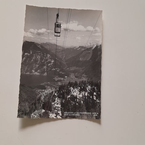 AK Seilbahn auf den Feuerkogel. Blick auf Ebensee.
