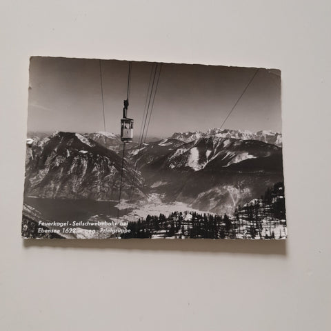 AK Feuerkogel-Seilschwebebahn bei Ebensee geg. Prielgruppe.
