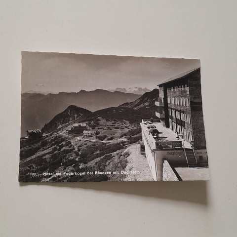AK Hotel am Feuerkogel bei Ebensee mit Dachstein.