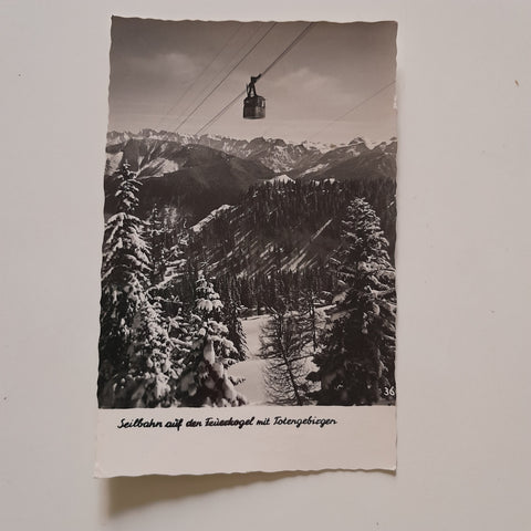 AK Seilbahn auf den Feuerkogel mit Totengebirge.