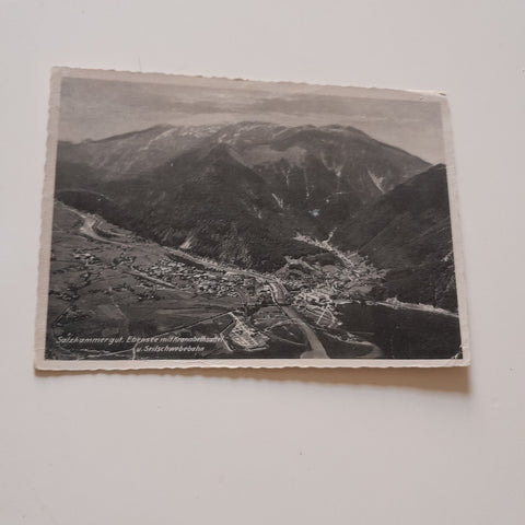 AK Ebensee mit Kranabettsattel und Seilschwebebahn. (1942)