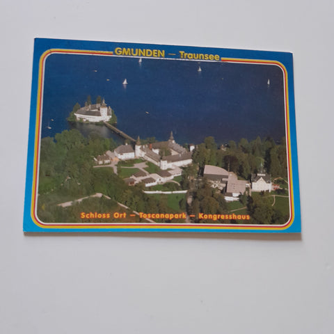 AK Gmunden. Traunsee. Schloss Ort - Toscanapark - Kongresshaus.