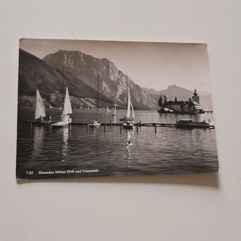 AK Gmunden Schloss Orth und Traunstein.