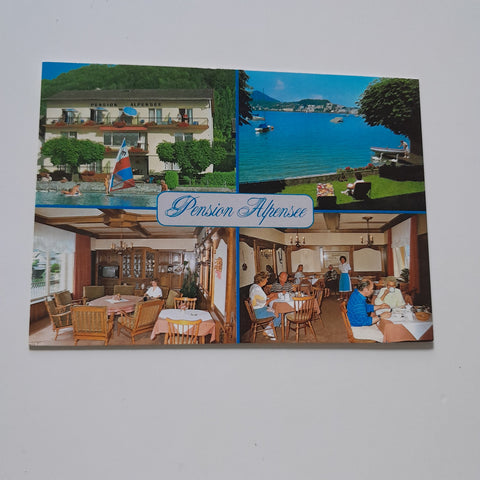AK Gmunden am Traunsee. Pension Alpensee Familie Asamer. Traunsteinstraße 44.