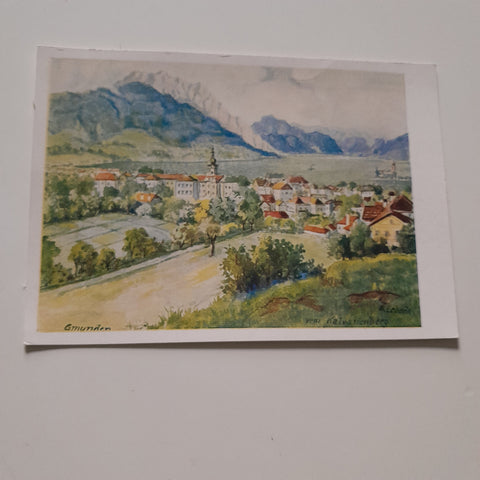 AK Gmunden. (nach einem Aquarell von A. Lebeda)