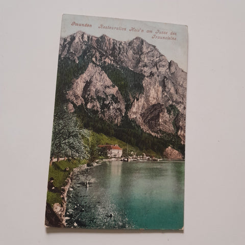 AK Gmunden. Restauration Hois'n am Fusse des Traunsteins.