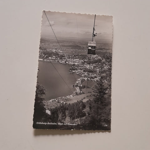 AK Grünberg-Seilbahn. Blick auf Gmunden.