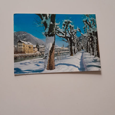 AK Bad Ischl. Winterzauber am Traunufer.