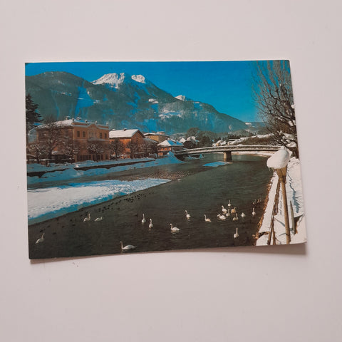 AK Bad Ischl. Winterzauber am Traunufer.
