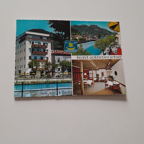 AK Bad Ischl. Hotel Goldenes Schiff. Besiter S. u. Ch. Gruber.