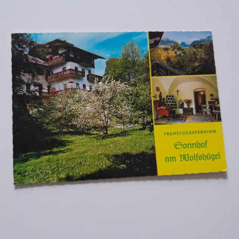 AK Bad Ischl. Frühstückspension Sonnhof am Wolfshügel. Inhaber: Horst Hrovat.