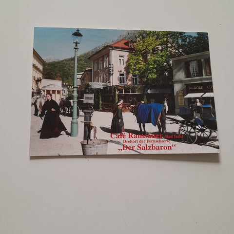 AK Bad Ischl. Cafe Ramsauer. Pächter: E. und R. Leitner. Drehort der Fernsehserie Der Salzbaron.