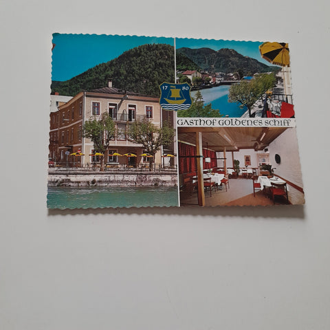 AK Bad Ischl. Hotel Goldenes Schiff. Besiter S. u. Ch. Gruber.