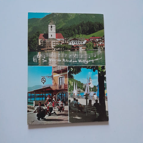 AK St. Wolfgang. Hotel Weißes Rößl. Wolfganger Schuhplattler.
