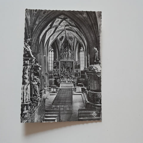 AK St. Wolfgang. Inneres der Wallfahrtskirche mit Pacheraltar.