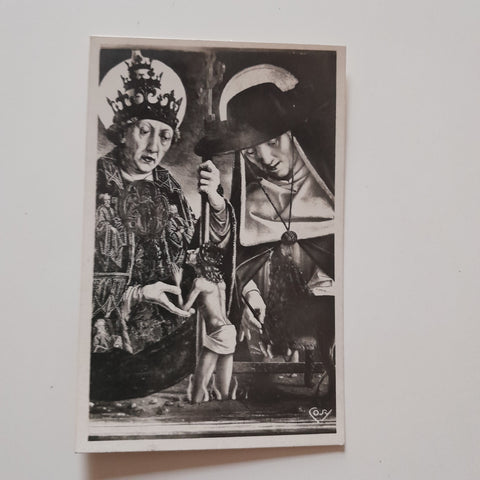AK St. Wolfgang. Pacher-Altar. Linker Predellaflügel Kirchenväter.