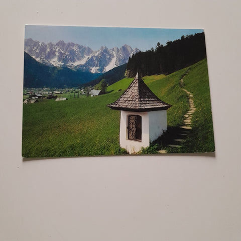 AK Gosaukamm im Dachsteingebiet mit Kalvarienbergkapelle in Gosau.