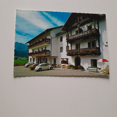 AK Gosau. Gasthof Brandwirt. Bes.: Franz und Elisabeth Faschl.