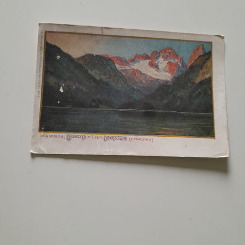 AK Der Vordere Gosausee mit dem Dachstein. (Alpenglühen).