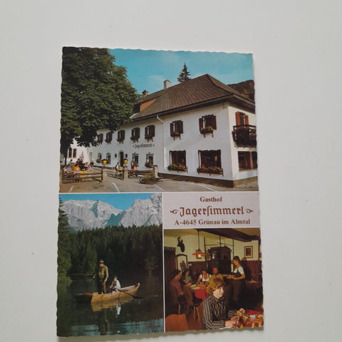 AK Grünau im Almtal.  Gasthof Jagersimmerl. K. u. E. Redtenbacher.