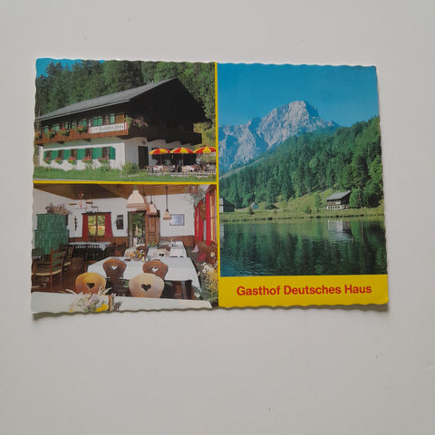 AK Grünau im Almtal. Deutsches Haus am Almsee. Besitzer: Grete Leithner.