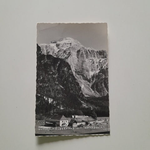 AK Almsee. Seehaus mit Rotgschirr.