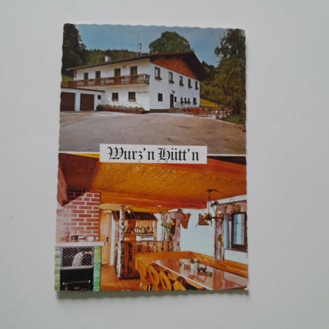 AK Gschwandt 89. Gasthaus Wurz'n Hütt'n. Karl und Maria Burgstaller.