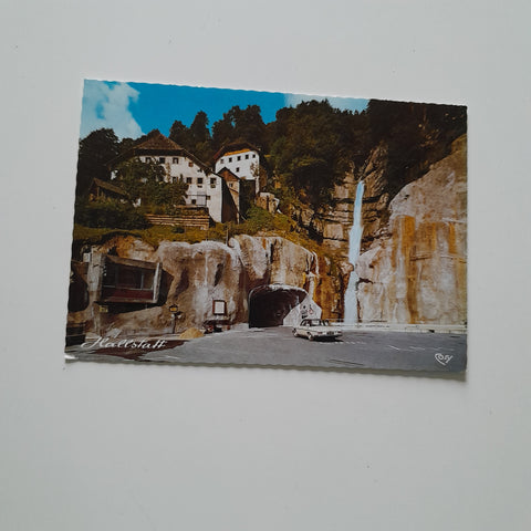 AK Hallstatt. Park- und Aussichts-Terrasse bei der Tunnel-Durchfahrt.
