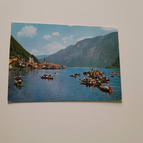 AK Hallstatt. Fronleichnams-Prozession am Hallstättersee.