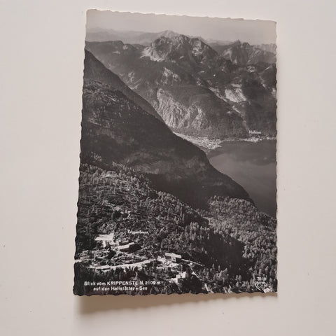 AK Blick vom Krippenstein auf den Hallstättersee.