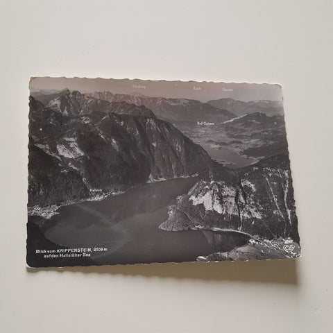 AK Blick vom Krippenstein auf den Hallstättersee.