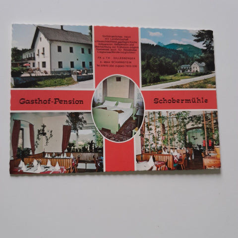 AK Scharnstein. Gasthof Pension Schobermühle. Fr. u. Th. Gillesberger.