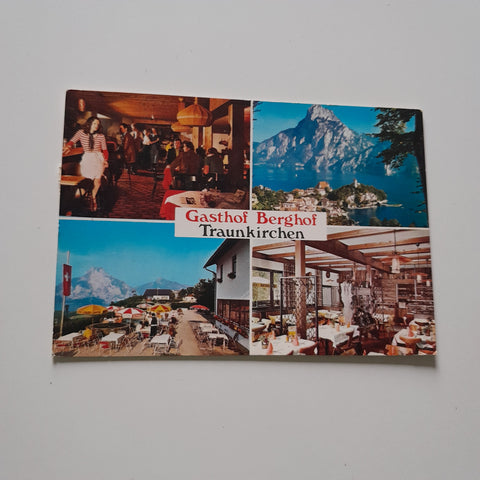 AK Traunkirchen. Gasthof Berghof. Monika und Fritz Karl. Mühlbachberg 129.