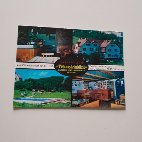 AK Holzleithen 8. Gasthof zum Traunsteinblick Günter und Anneliese Düster.