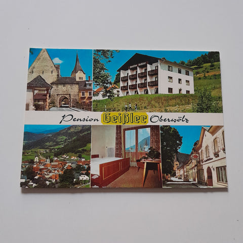 AK Oberwölz. Pension Geißler. M. Und J. Geißler. Hauptplatz 10.