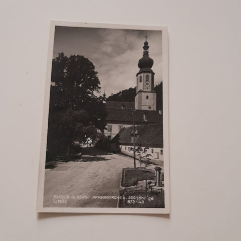 AK Anger. Pfarrkirche und 200jährige Linde. (1933-34)