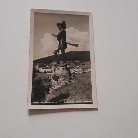 AK Mariazell. Erzherzog Johann Denkmal.