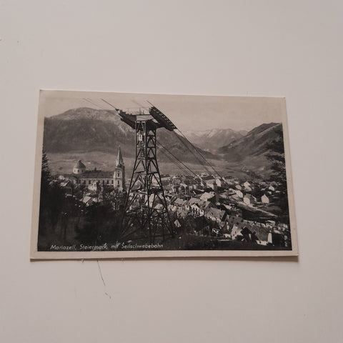AK Mariazell mit Seilschwebebahn.