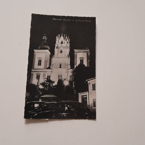 AK Mariazell. Basilika mit Festbeleuchtung.