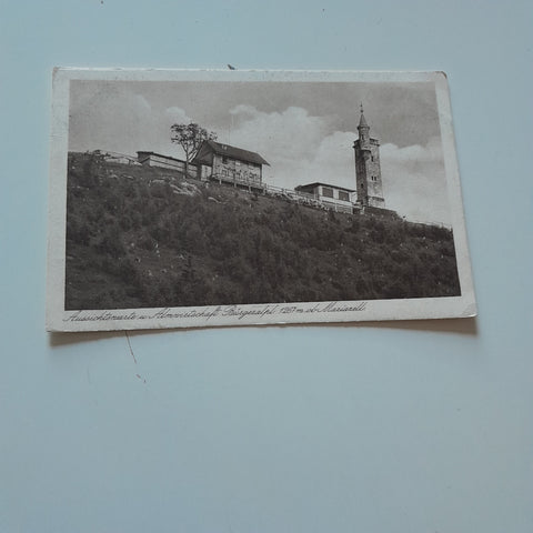 AK Aussichtswarte und Almwirtschaft Bürgeralpl ob Mariazell. (1923)
