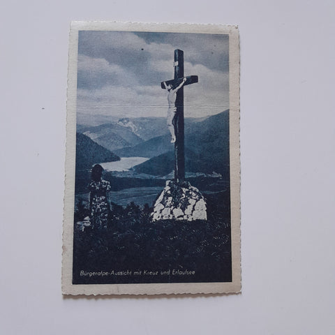 AK Bürgeralpe Aussicht mit Kreuz und Erlaufsee.
